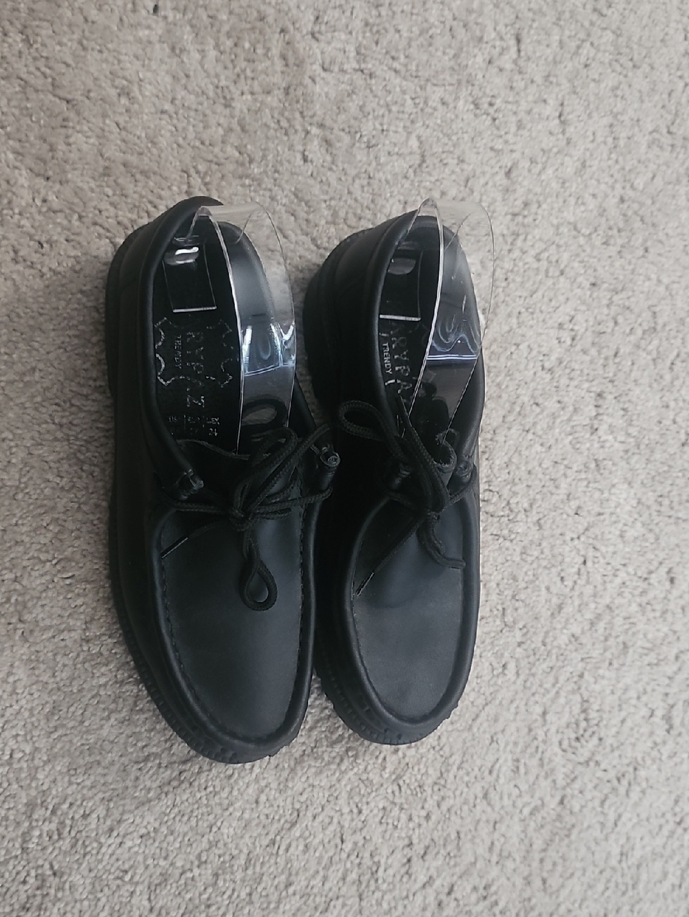 Women's Black Lace-Up Casual Loafers